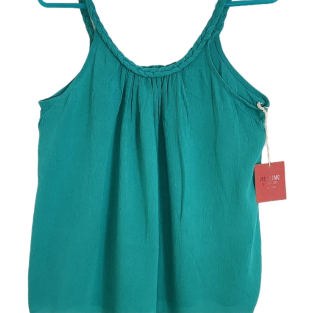 Massimo Woven Braided Cami Tank Jade Size XS